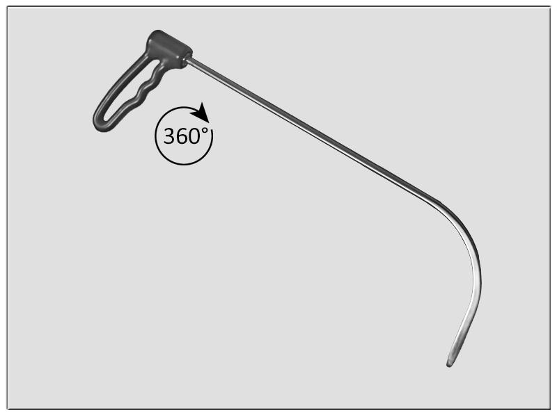 Drehgriffhebel Ø 9 mm, 450 mm lang, Spitze verlängert