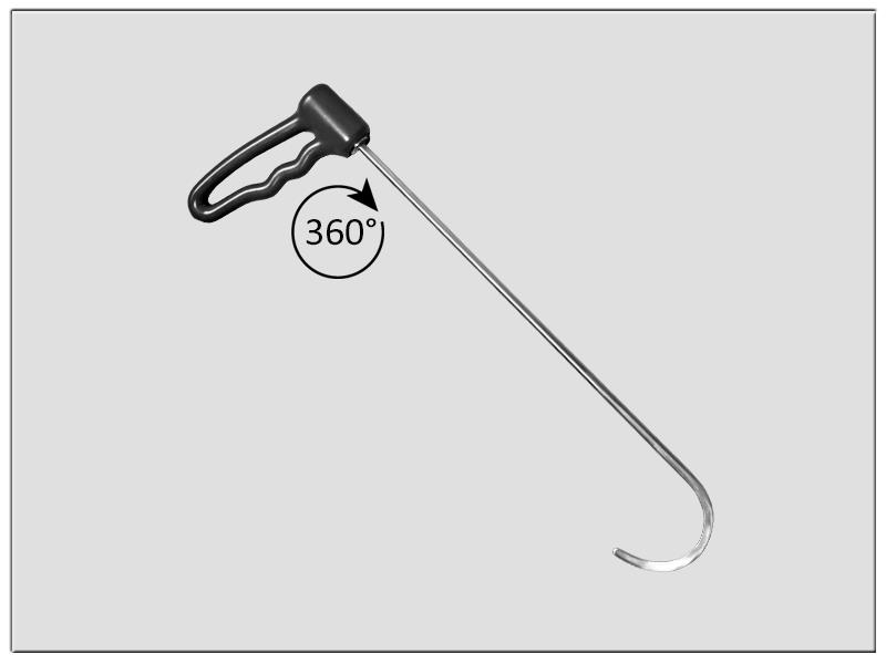 Drehgriffhebel  Ø 7 mm, 340 mm lang, 180° Bogen