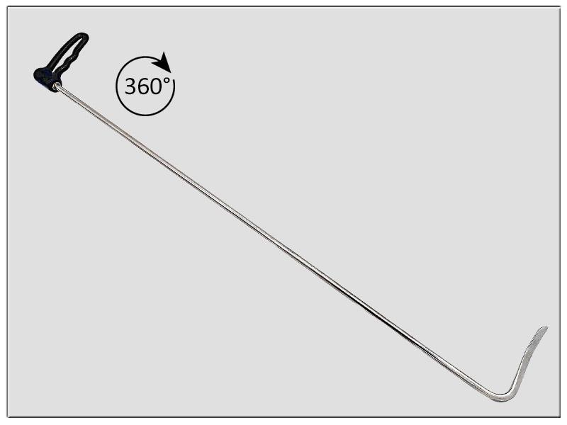 Drehgriffhebel  Ø 10 mm 940 mm lang Spitze gedreht rechts