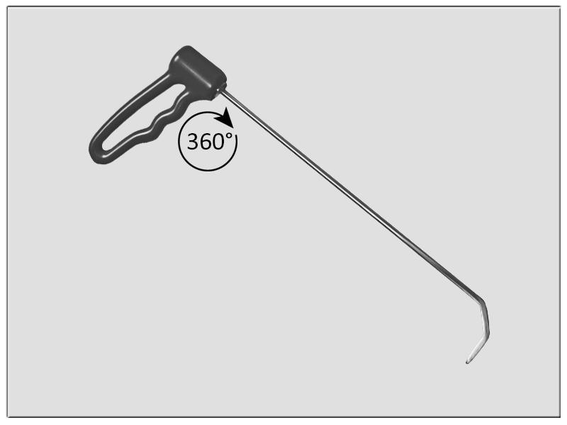 Drehgriffhebel Ø 5 mm, doppelt abgewinkelt, 360 mm lang