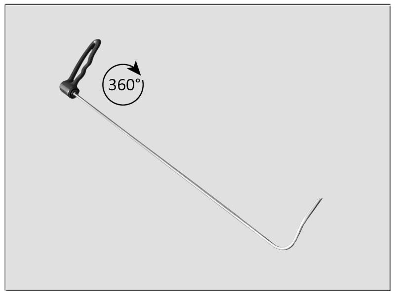 Drehgriffhebel Ø 8 mm, 660 mm lang Spitze gedreht rechts