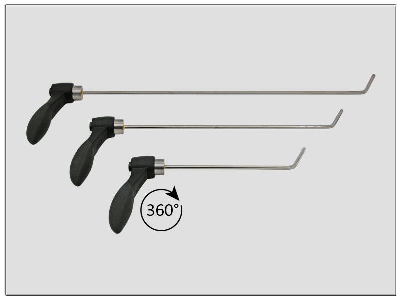 Kleinrichthebel mit Drehgriff, Ø 4 mm im Set, 3-teilig (160 mm, 260 mm, 360 mm)
