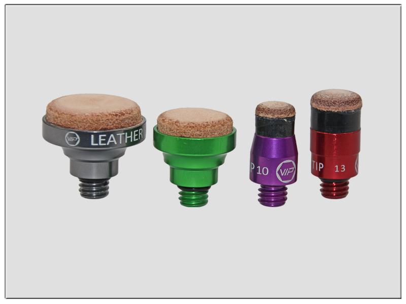 VIP Leder Blending Tip Set 4-teilig, lila (Ø 10 mm), rot (Ø 13 mm ), grün (Ø 20 mm), grau (Ø 24 mm)